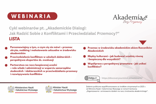 cykl webinarów pt. „Akademickie Dialogi: Jak Radzić Sobie z Konfliktami i Przeciwdziałać Przemocy?” - miniatura